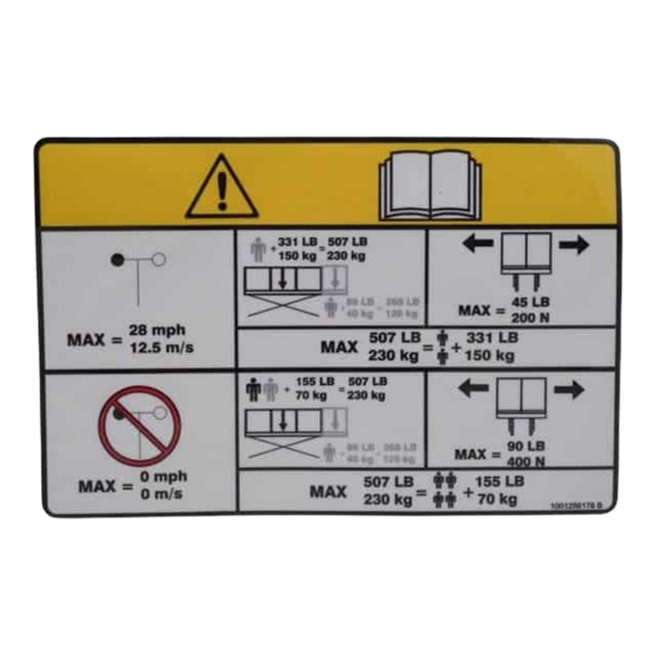 JLG Decal - Capacity Indoor/Outdoor 1001256176