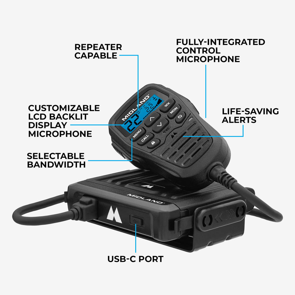Midland MXT275 15W MicroMobile GMRS Two-Way Radio