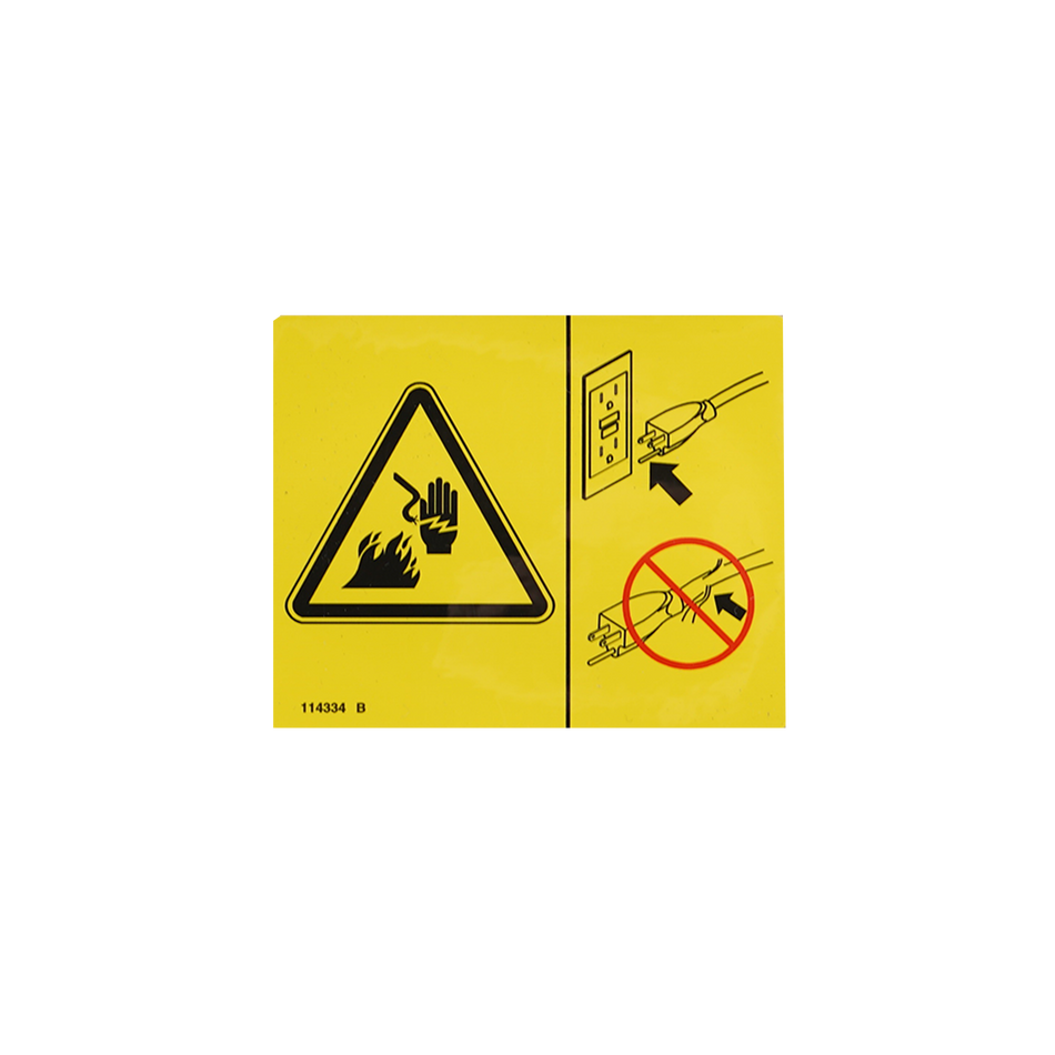 Genie Electric Hazard Plug Symbol Decal 114334GT