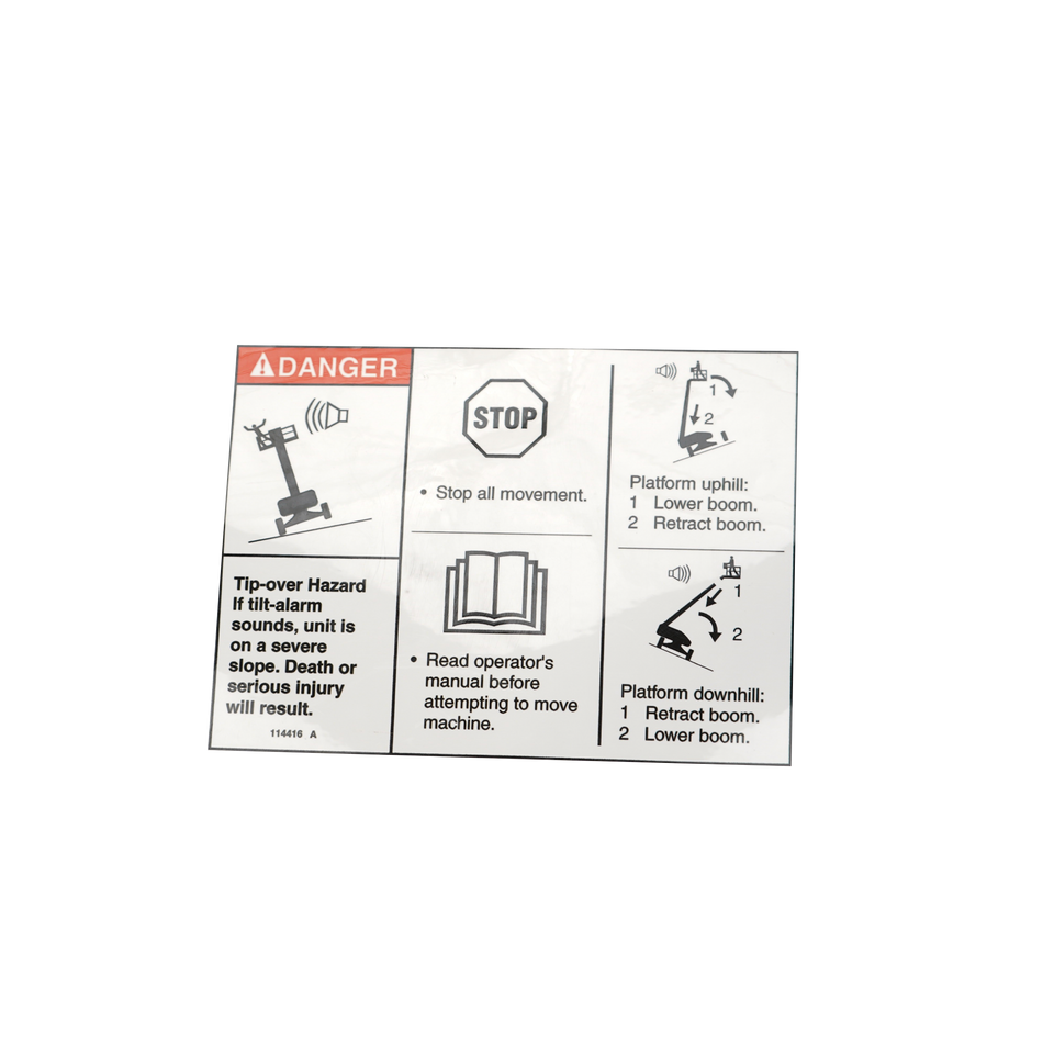 Genie Tilt/Tipover Danger Decal 114416GT