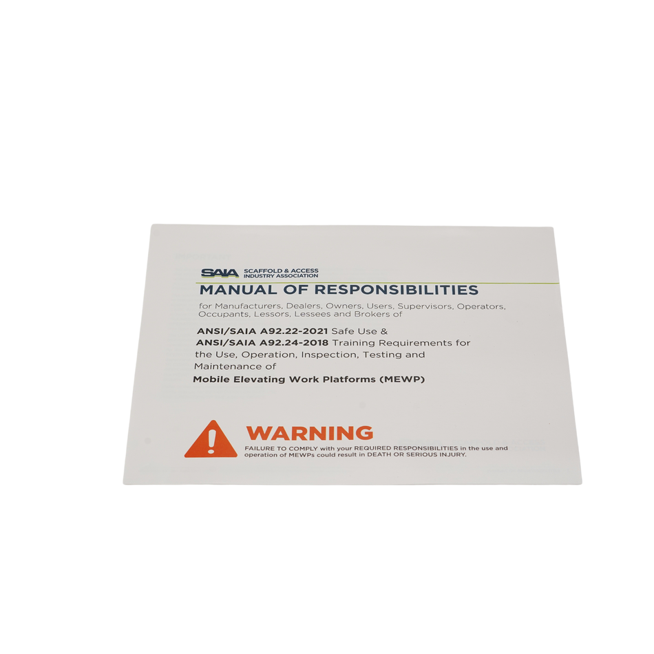 Genie ANSI Manual of Responsibilities 1298933GT