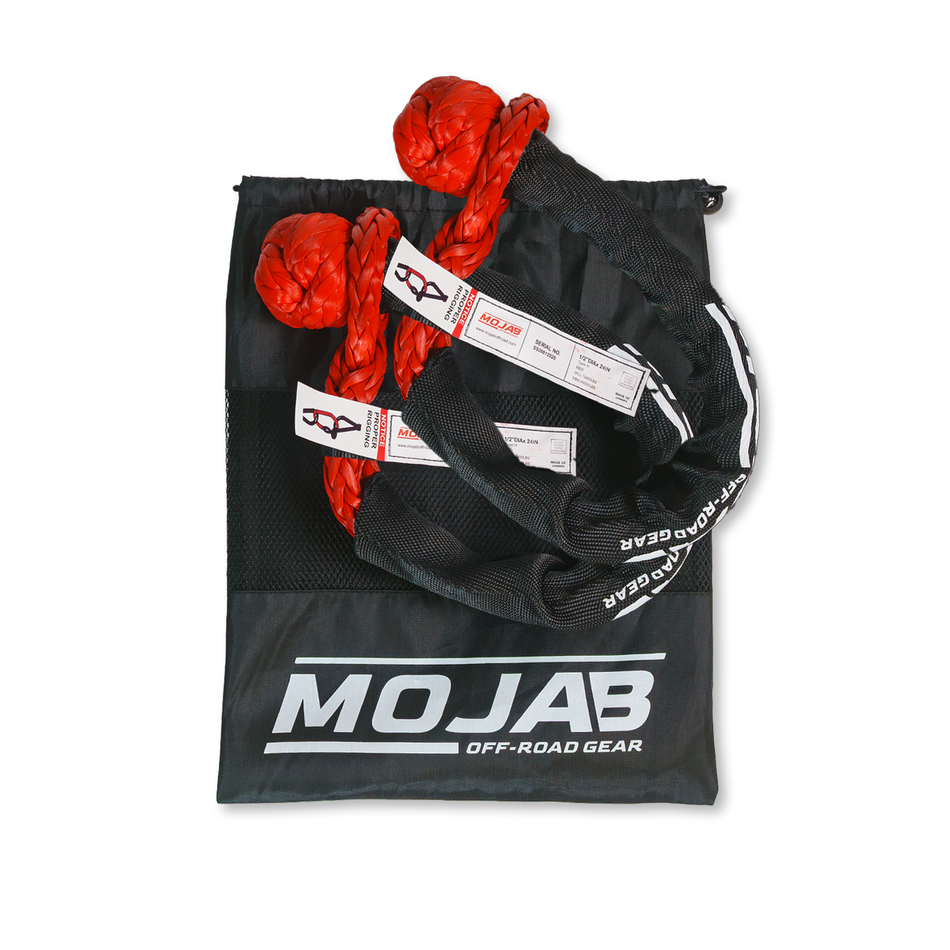 MOJAB Soft Shackle 1/2'' x 24” with sleeve and bag (Set of 2 Shackles)