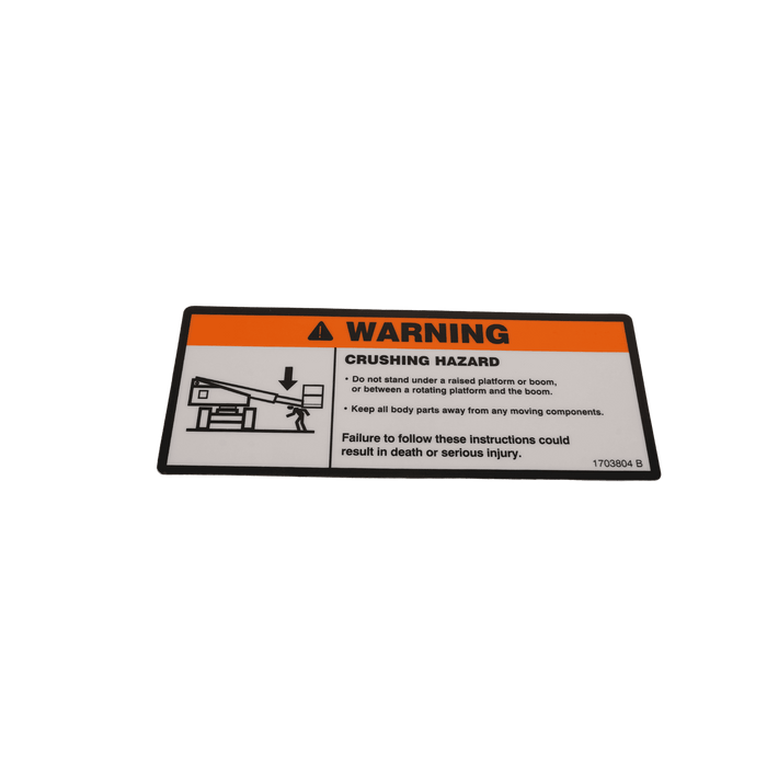 JLG Decal, Warning Crushing 1703804