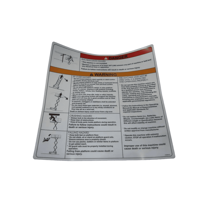 JLG Decal, Danger/Warning 1703816