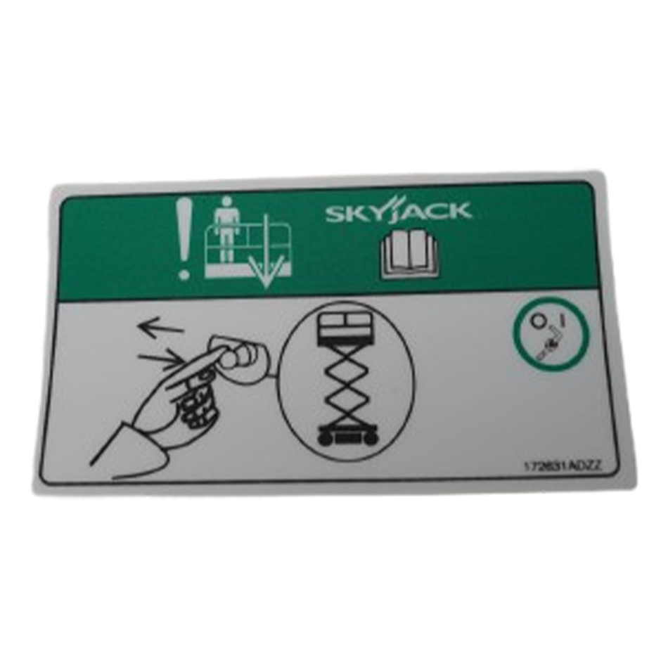 Skyjack Emergency Lowering Label 172631