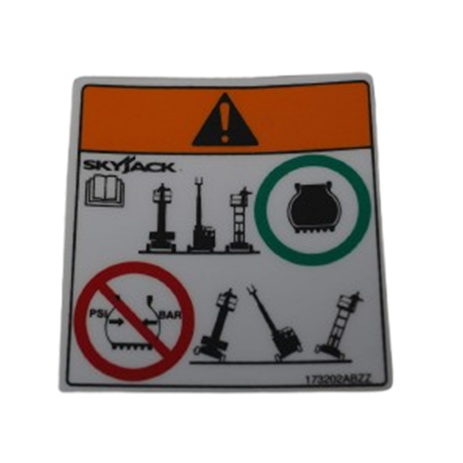 Skyjack Tip Over Hazard Air Label 173202