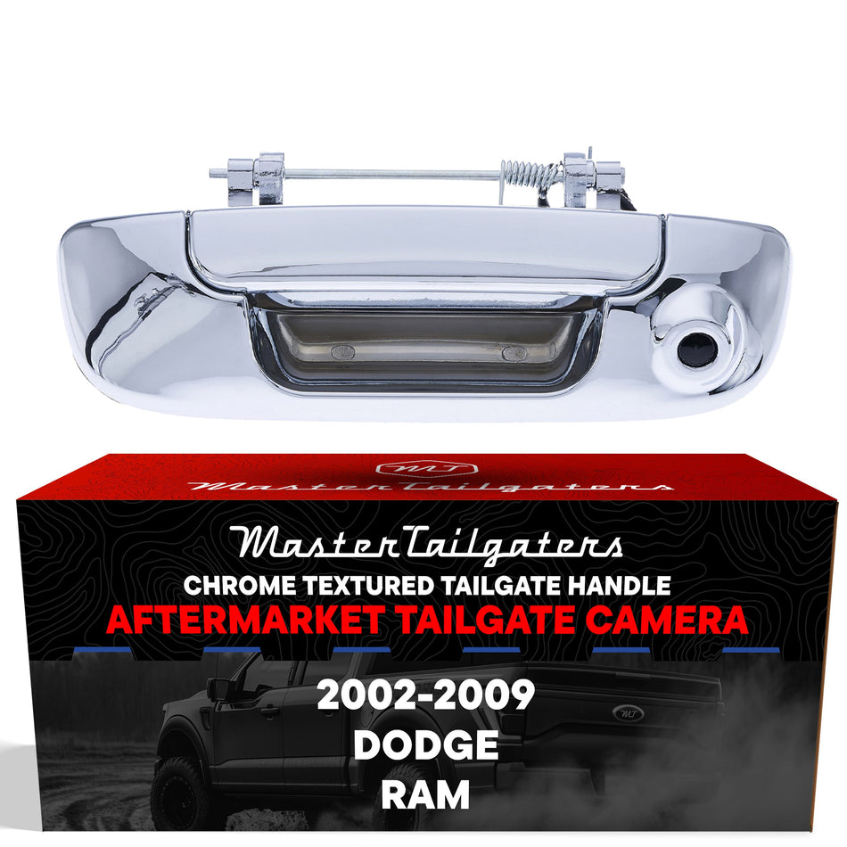 Aftermarket Dodge Ram (2002-2009) Chrome Replacement Tailgate Handle with Backup Camera