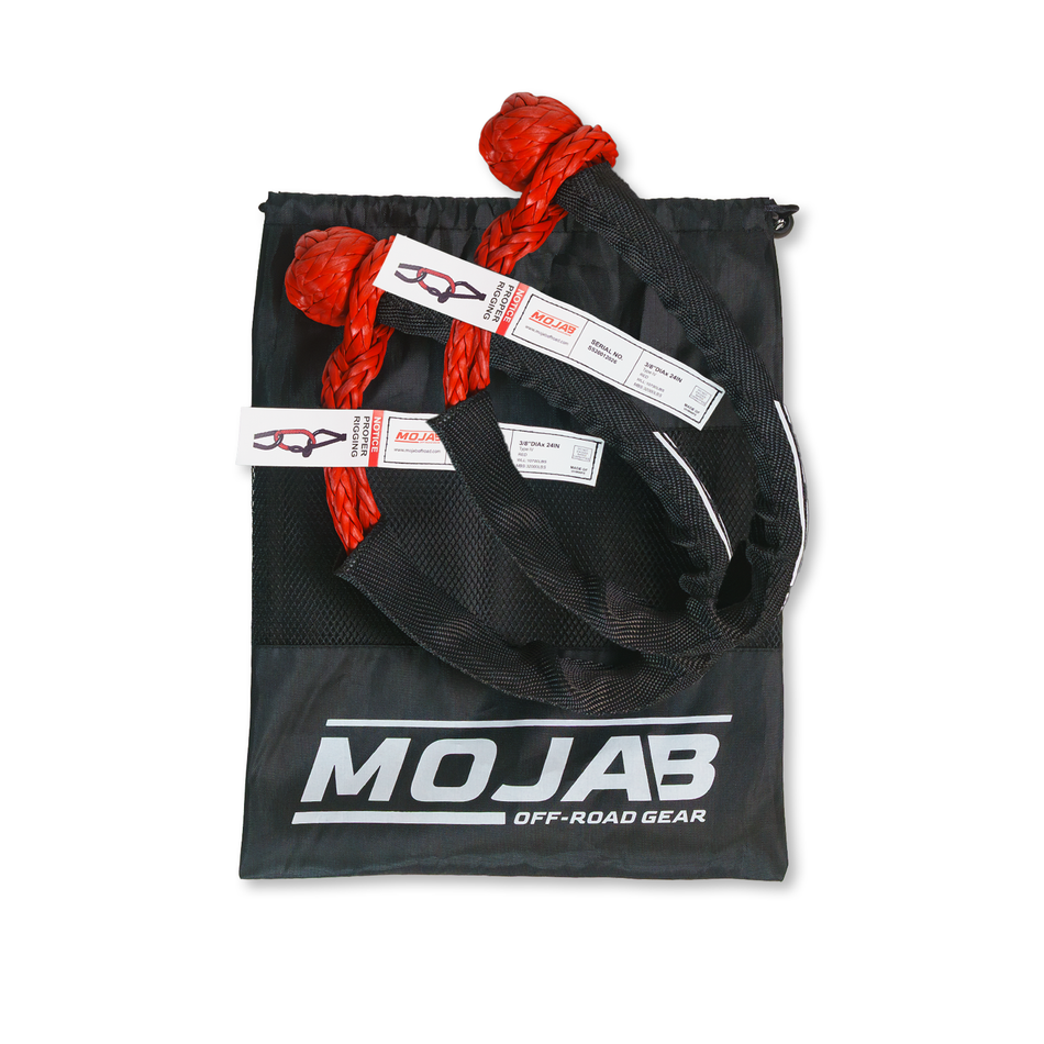MOJAB Soft Shackle 3/8'' x 24” with sleeve and bag (Set of 2 Shackles)