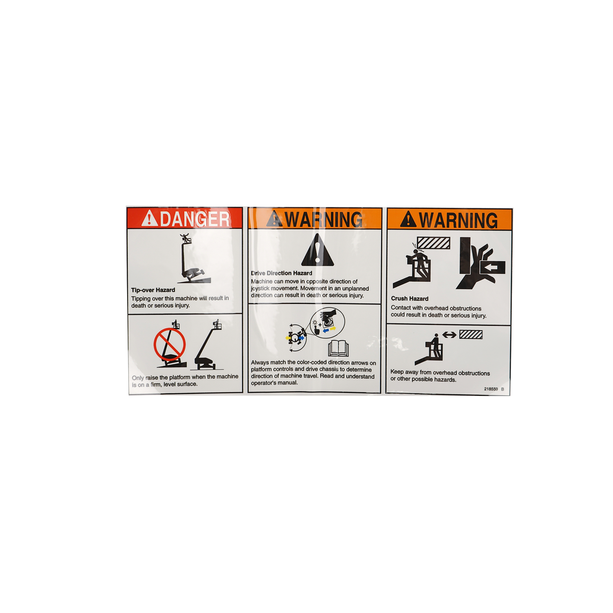 Genie Danger/Warning Combo Decal 218559GT | Genie Parts Catalog