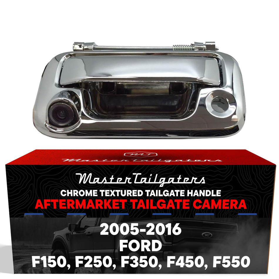 Aftermarket Ford F150 F250 F350 F450 F550 (2005-2016) Chrome Replacement Tailgate Handle with Backup Camera