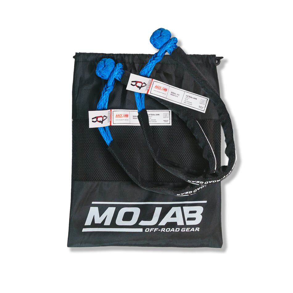 MOJAB Soft Shackle 1/4'' x 24'' with sleeve and bag (Set of 2 Shackles)