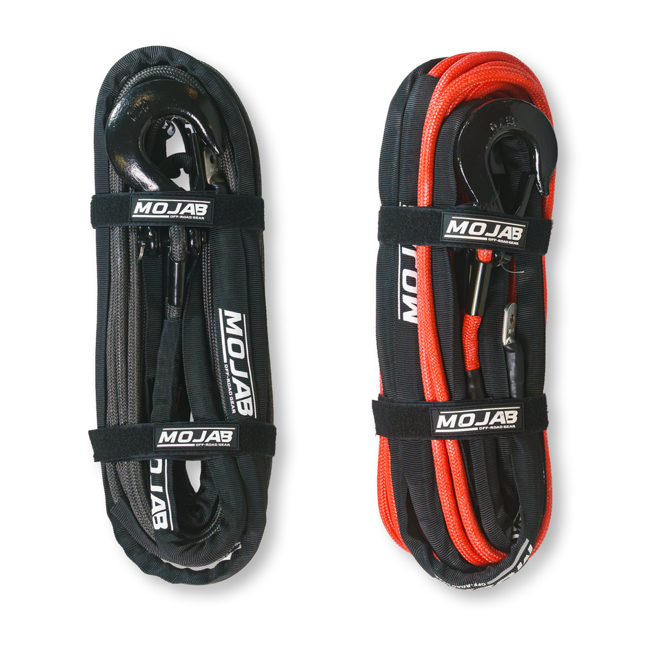 MOJAB 3/8'' x 85' Double Braided Winch Rope with Removable Forged Winch Hook