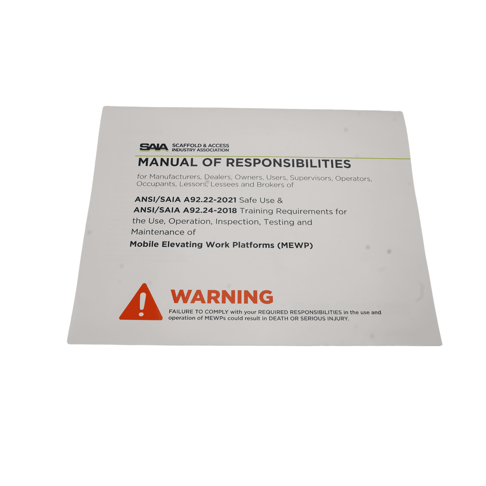 JLG Ansi A92.22 Mewp Supported Manual 3128870