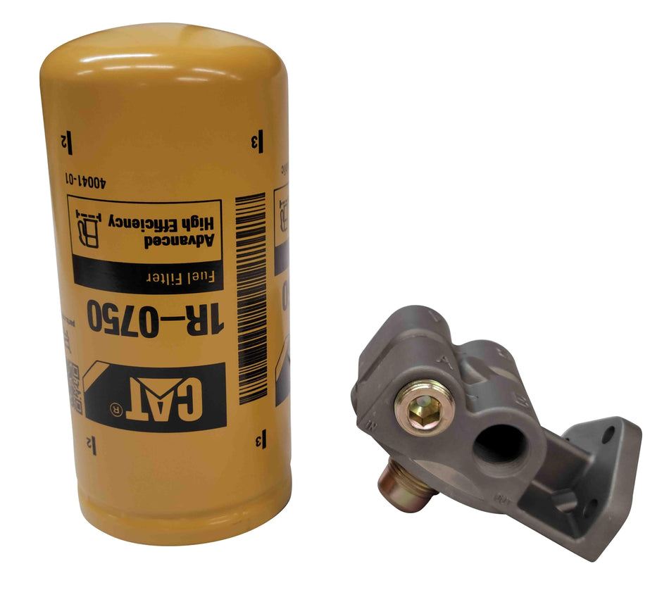 KB Diesel | Diesel Fuel Filter Remote Mount Base 1"-14 with CAT 1R-0750