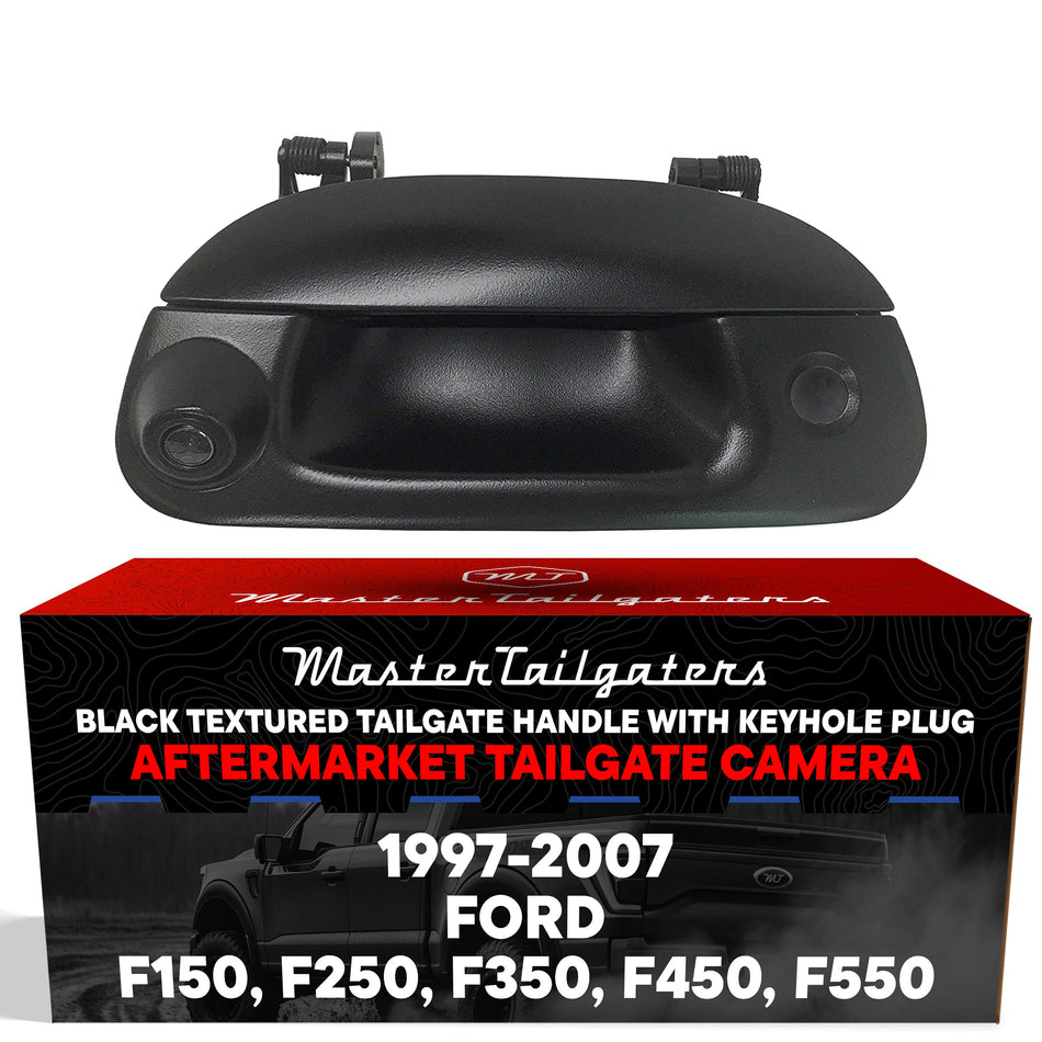 Aftermarket Ford F150 F250 F350 F450 F550 (1997-2007) Replacement Tailgate Handle with Backup Camera (with Key Hole Plug)