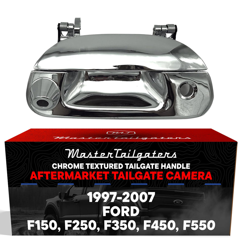 Aftermarket Ford F150 F250 F350 F450 F550 (1997-2007) Chrome Replacement Tailgate Handle with Backup Camera