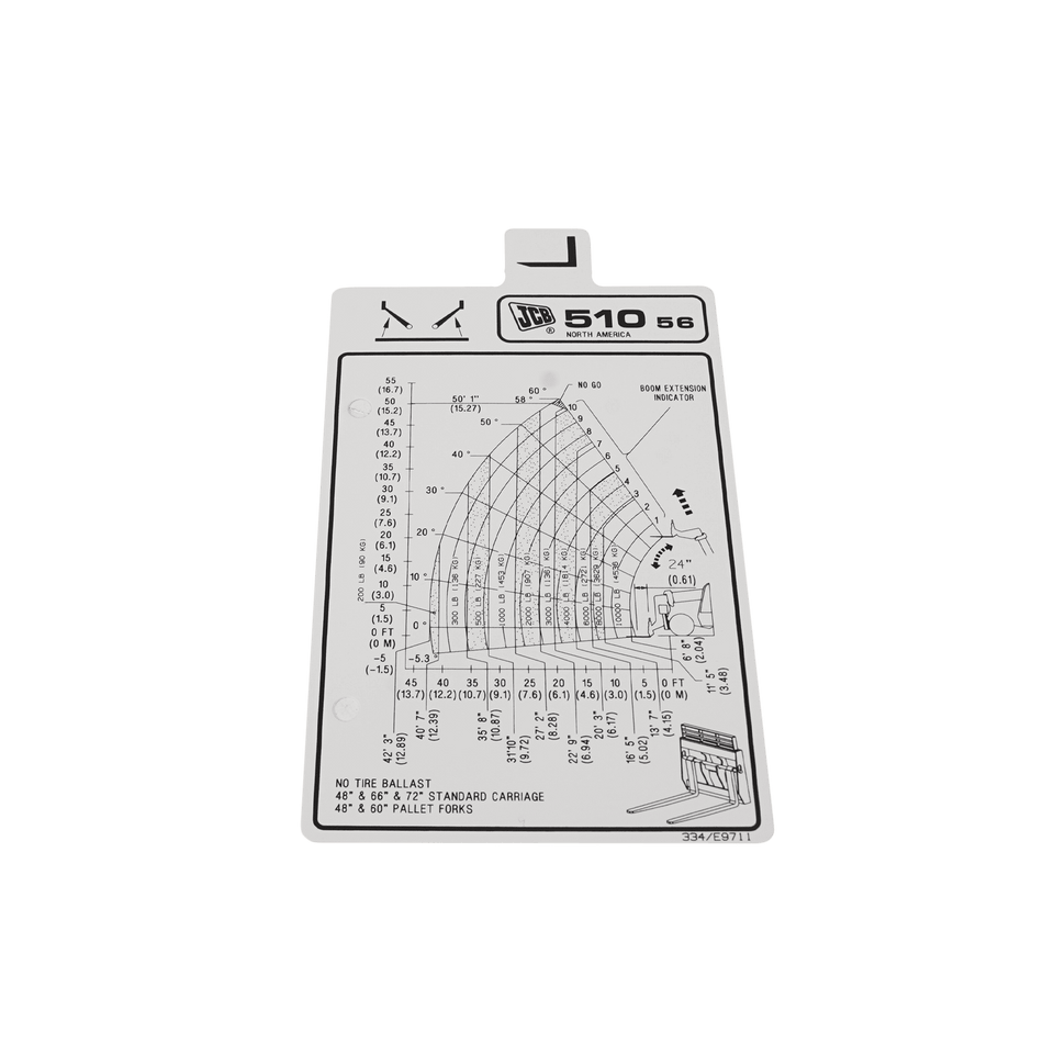 JLG F/Chart 510-56 72 Std Ca (P90 T4F) Decal 334/E9711