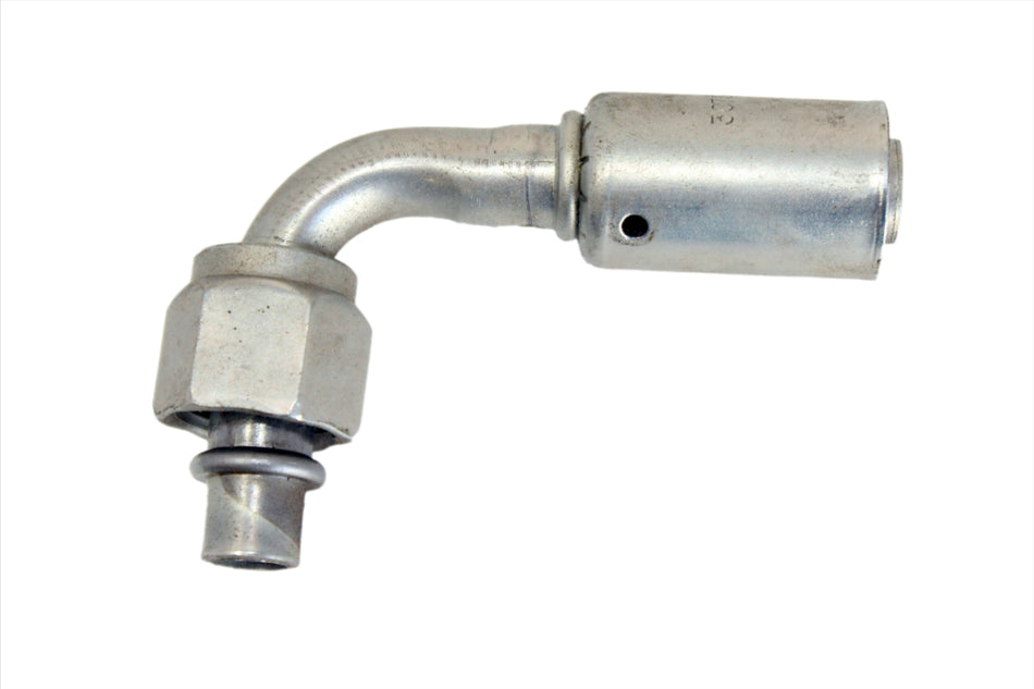 Reduced Beadlock AC Fitting Steel #8 Fem 90 Step to #10 Hose 35-R1326-STL