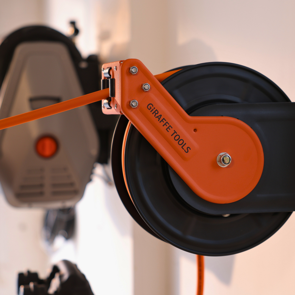Giraffe Tools Retractable Air Hose Reel-Alloy Steel Reel-3/8in 25ft-50ft