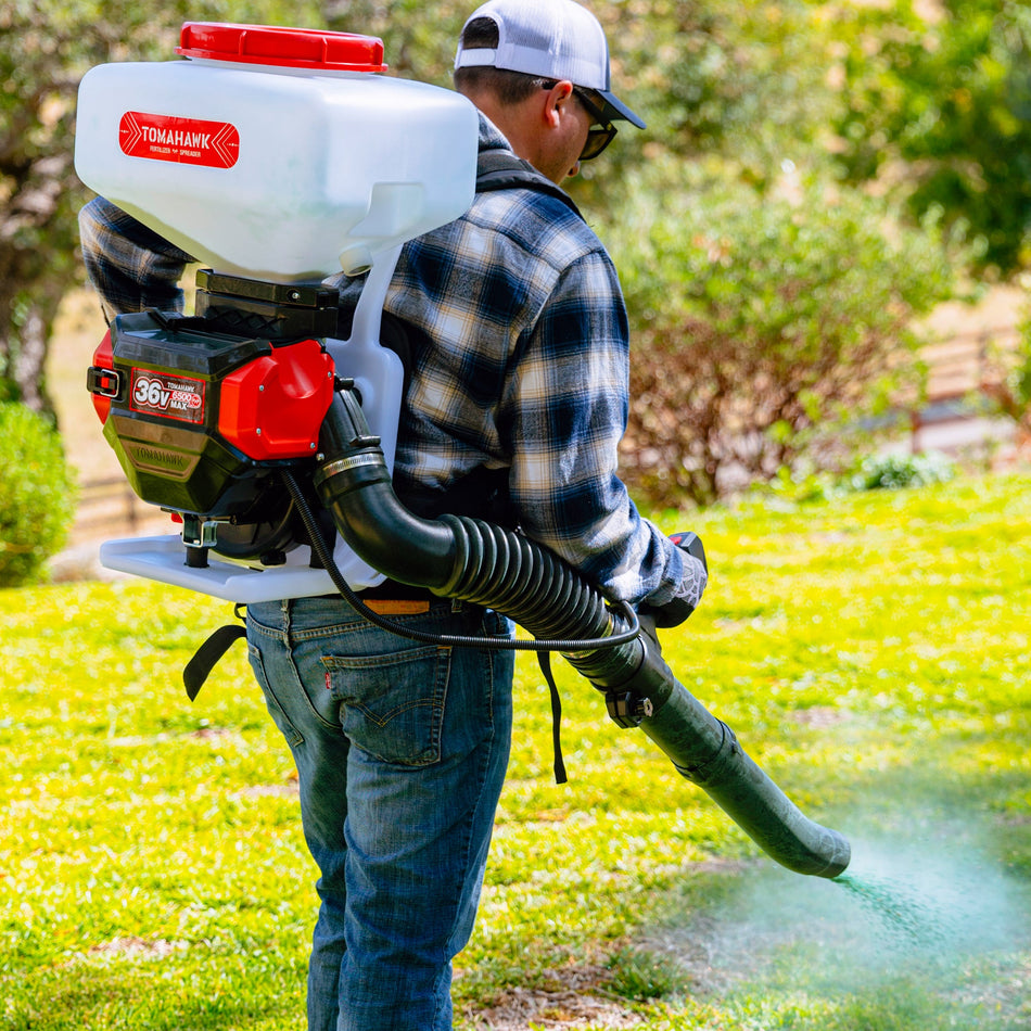 Tomahawk 5 Gal Battery-Powered Fertilizer Spreader Broadcast Lawn Seed Ice Melt Salt