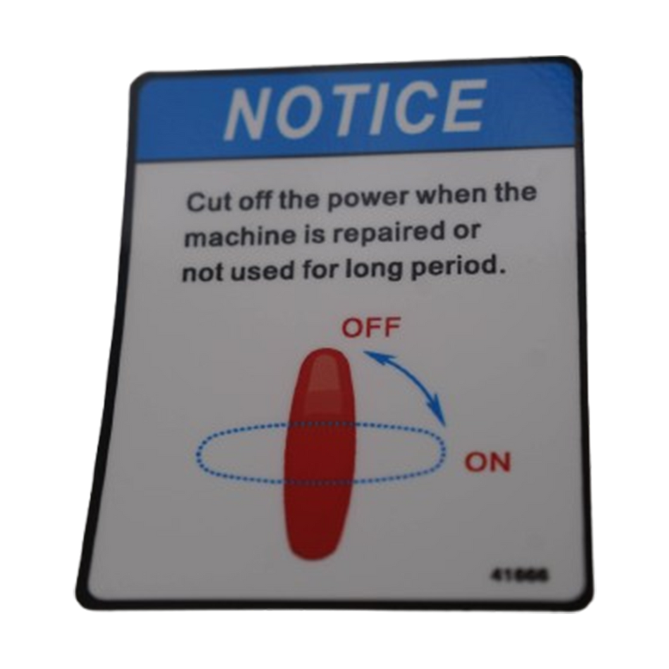 MEC Notice Main Power Switch Decal 41666