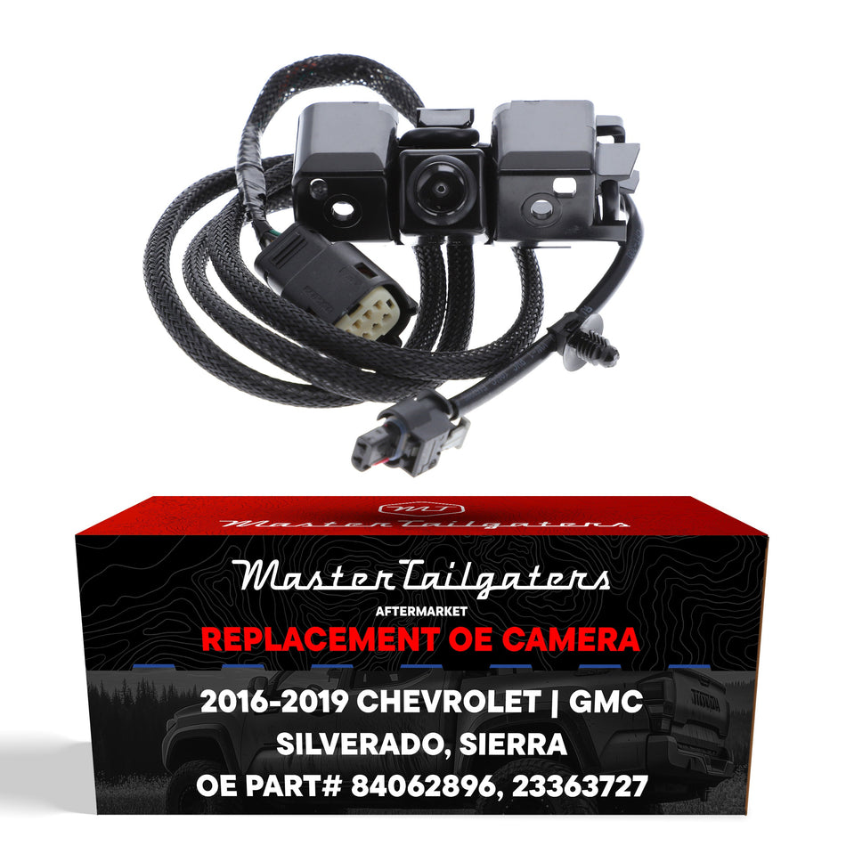 Aftermarket Chevrolet Silverado / GMC Sierra 1500, 2500, 3500 w/ Remote Tailgate (2016-2019) OEM Replacement Backup Camera OE Part # 84062896, 23363727
