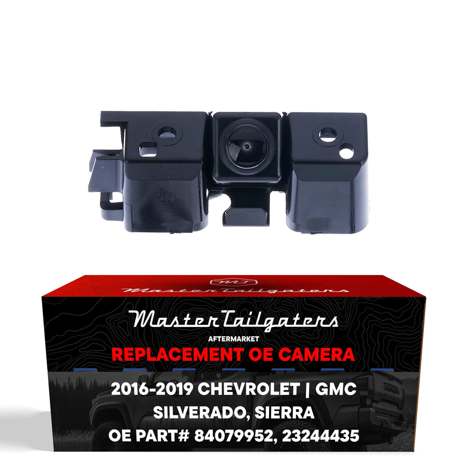 Aftermarket Chevrolet Silverado / GMC Sierra w/o EZ LIFT, w/o AVM, w/o Remote Tailgate (2016-2019) OEM Replacement Backup Camera OE Part  # 84079952, 23244435