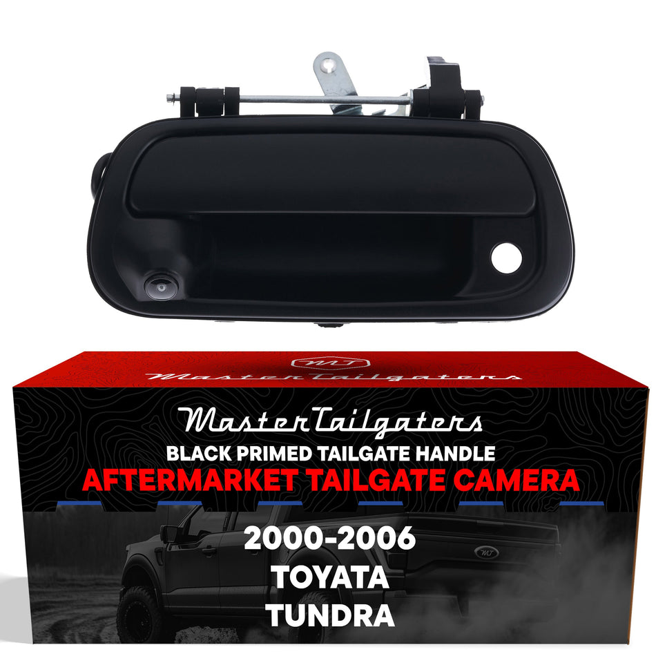 Aftermarket Toyota Tundra (2000-2006) Smooth Primed Black Replacement Tailgate Handle with Backup Camera (Ready to Paint)