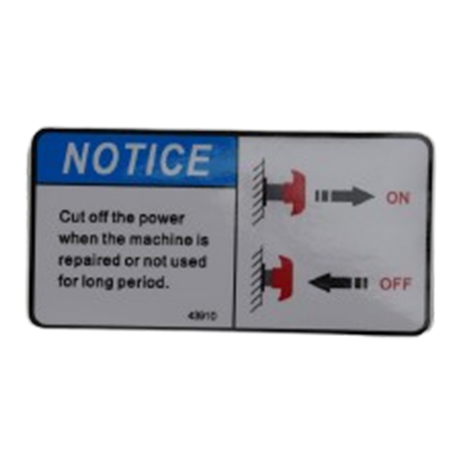 MEC Decal, Main Power Switch 43910