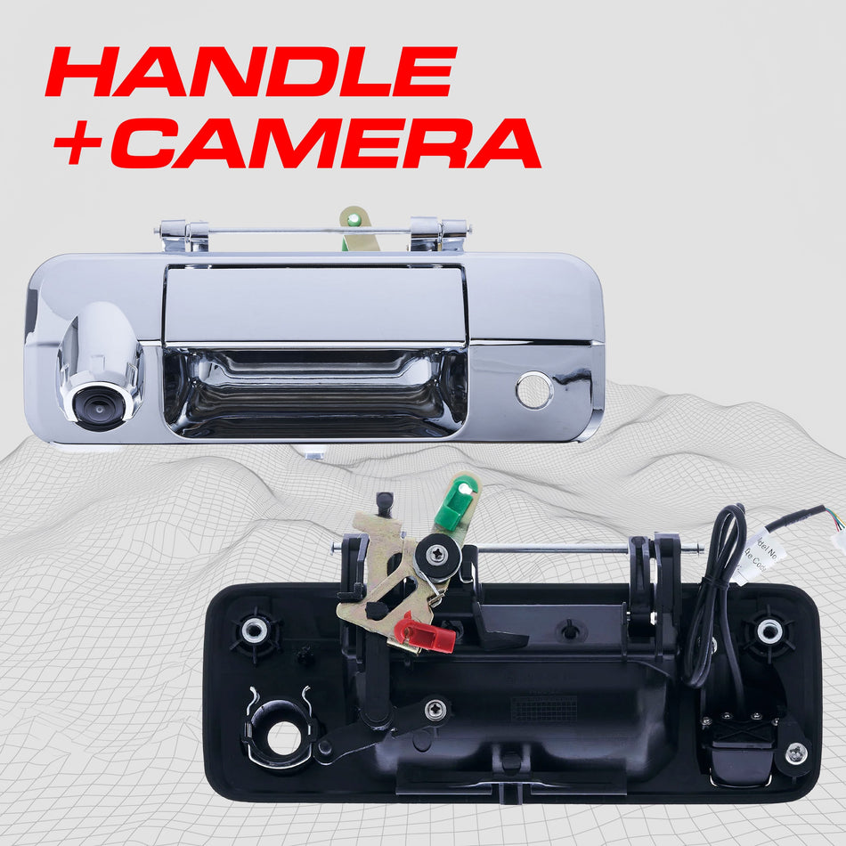 Aftermarket Toyota Tacoma (2016-2024) Chrome Replacement Tailgate Handle with Backup Camera