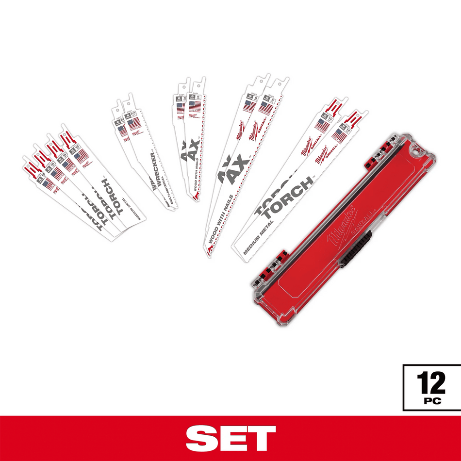 Milwaukee 12pc Demolition SAWZALL Blade Set (49-22-1129)