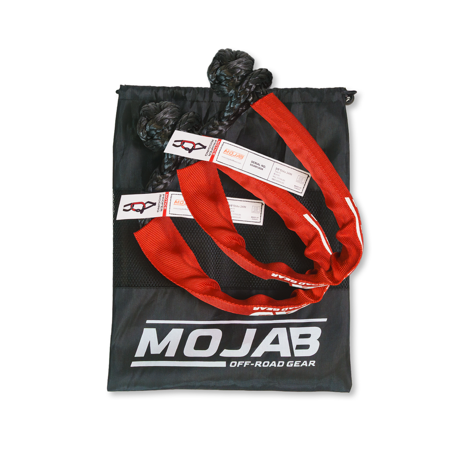 MOJAB Soft Shackle 3/8'' x 24” with sleeve and bag (Set of 2 Shackles)