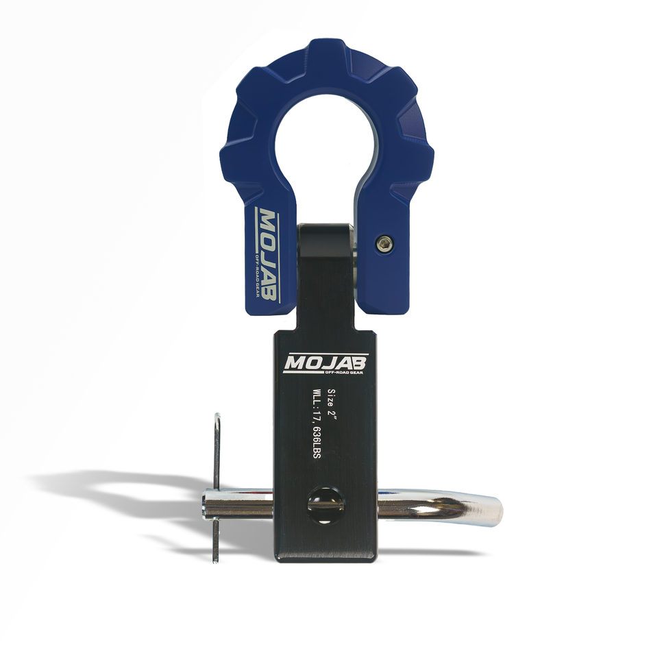 MOJAB 2'' Aluminum Hitch Receiver with Aluminum D-Shackle 9T-Ceramic coated
