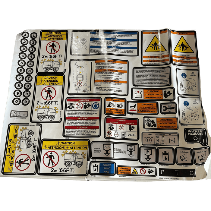 Wacker Neuson Safety Operation Label Sheet 5200022195