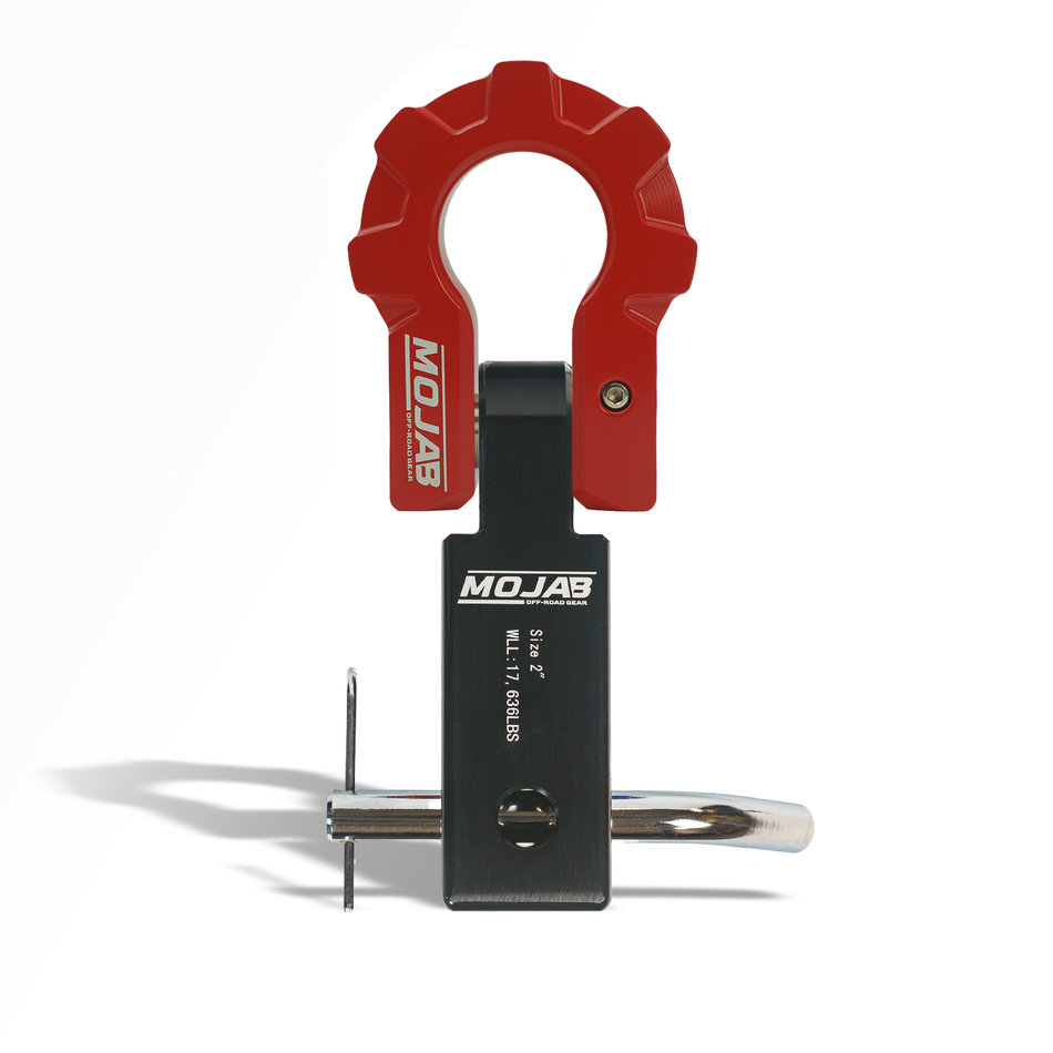 MOJAB 2'' Aluminum Hitch Receiver with Aluminum D-Shackle 9T-Ceramic coated