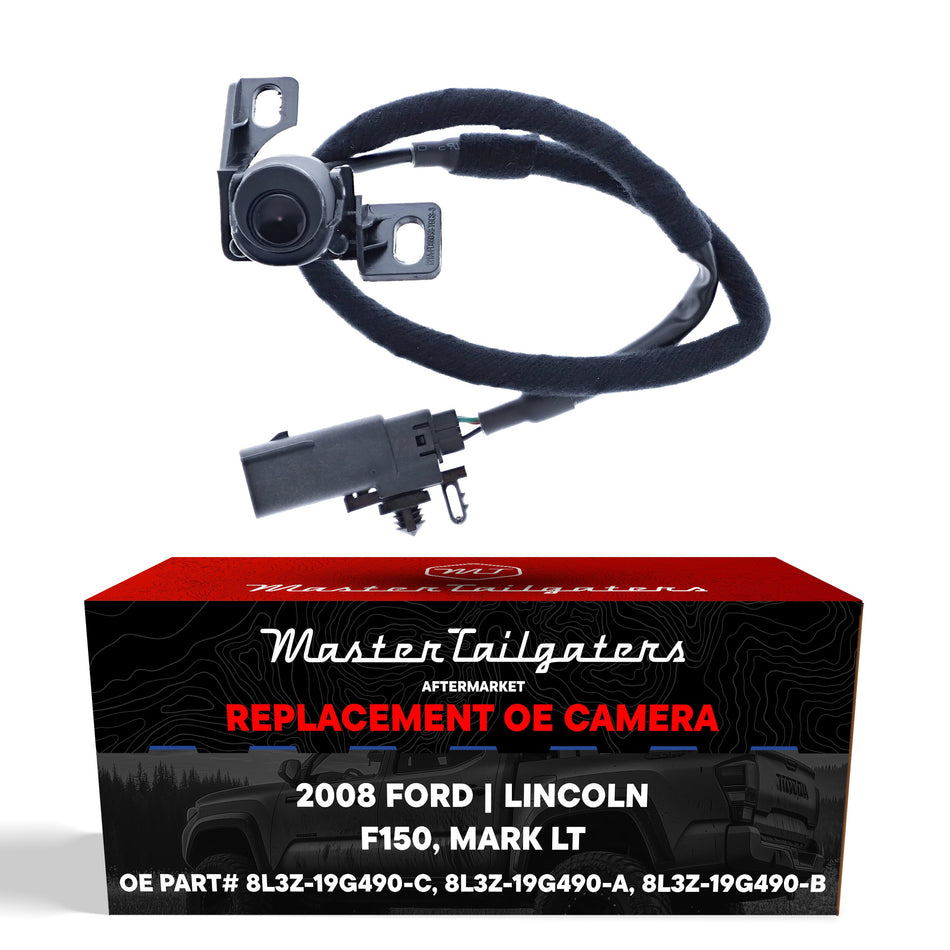 Aftermarket Ford F150 / Lincoln Mark LT (2008) OEM Replacement Backup Camera OE Part # 8L3Z-19G490-A, 8L3Z-19G490-B, 8L3Z-19G490-C