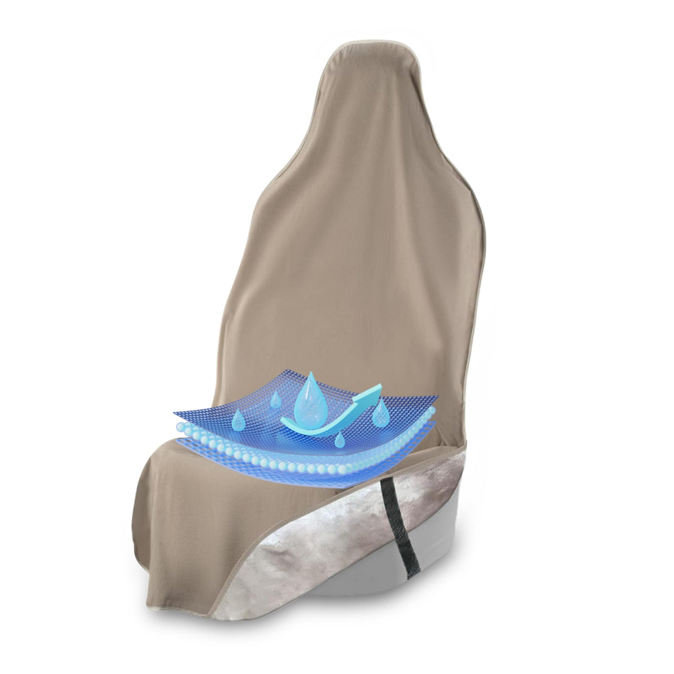 SeatShield | EliteSport+ Non-Slip Waterproof Seat Cover - Tan