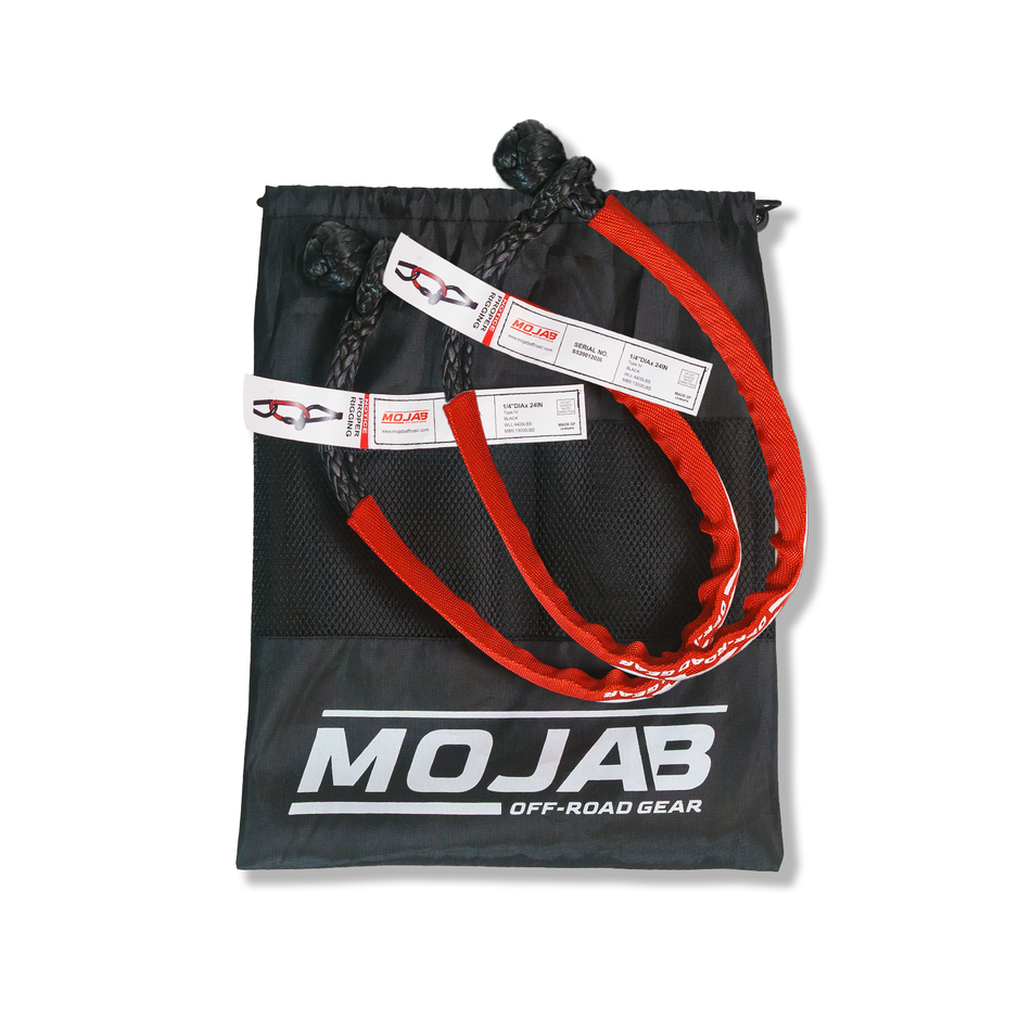 MOJAB Soft Shackle 1/4'' x 24'' with sleeve and bag (Set of 2 Shackles)