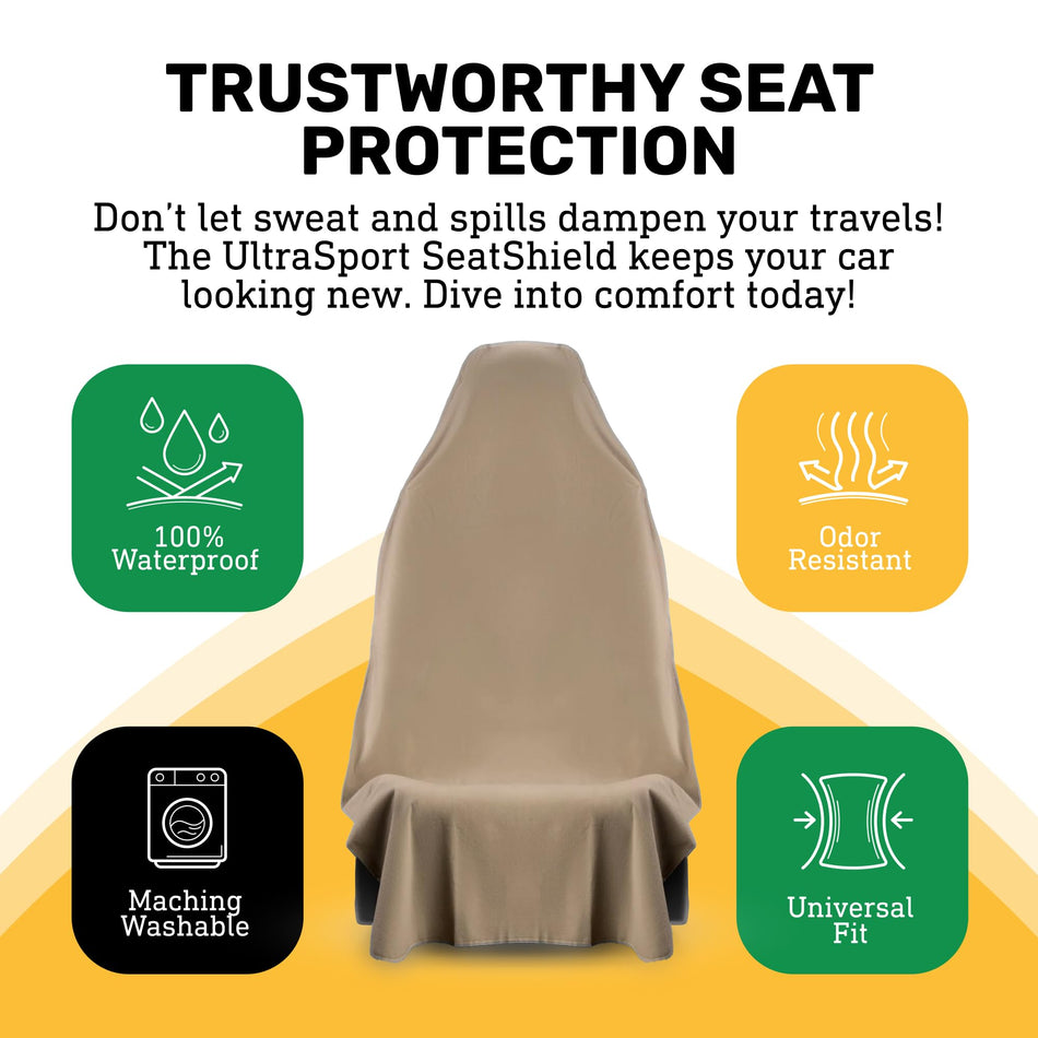 SeatShield | UltraSport - Waterproof Car Seat Protector - Tan