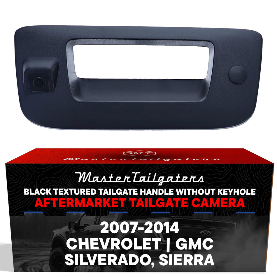Aftermarket Chevrolet Silverado / GMC Sierra (2007-2014) Black Replacement Tailgate Handle with Backup Camera (with Key Hole Plug)