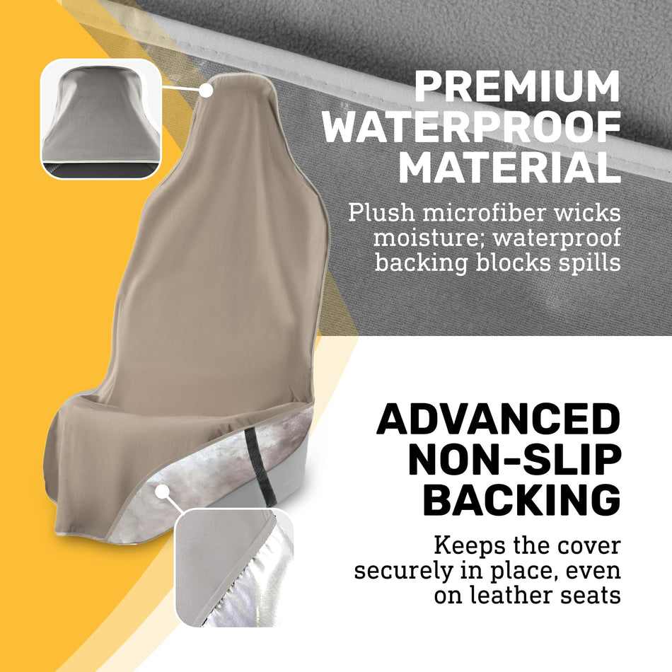 SeatShield | EliteSport+ Non-Slip Waterproof Seat Cover - Tan
