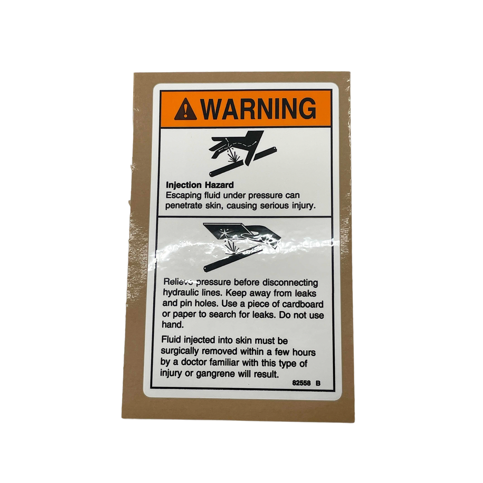 Genie Decal, Warn, Skin Injection Hazard 82558GT