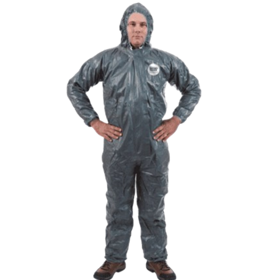 International Enviroguard Pyroguard CRFR, Secondary Fire Resistant & Chemical Resistant Coverall With Attached Hood & Elastic Wrists - L - 9115T-L