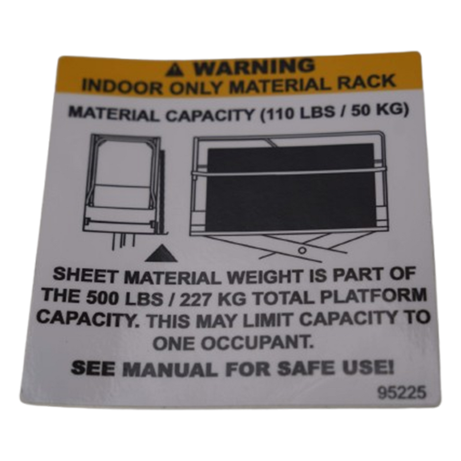 MEC 2020 ANSI Material Rack Decal 95225