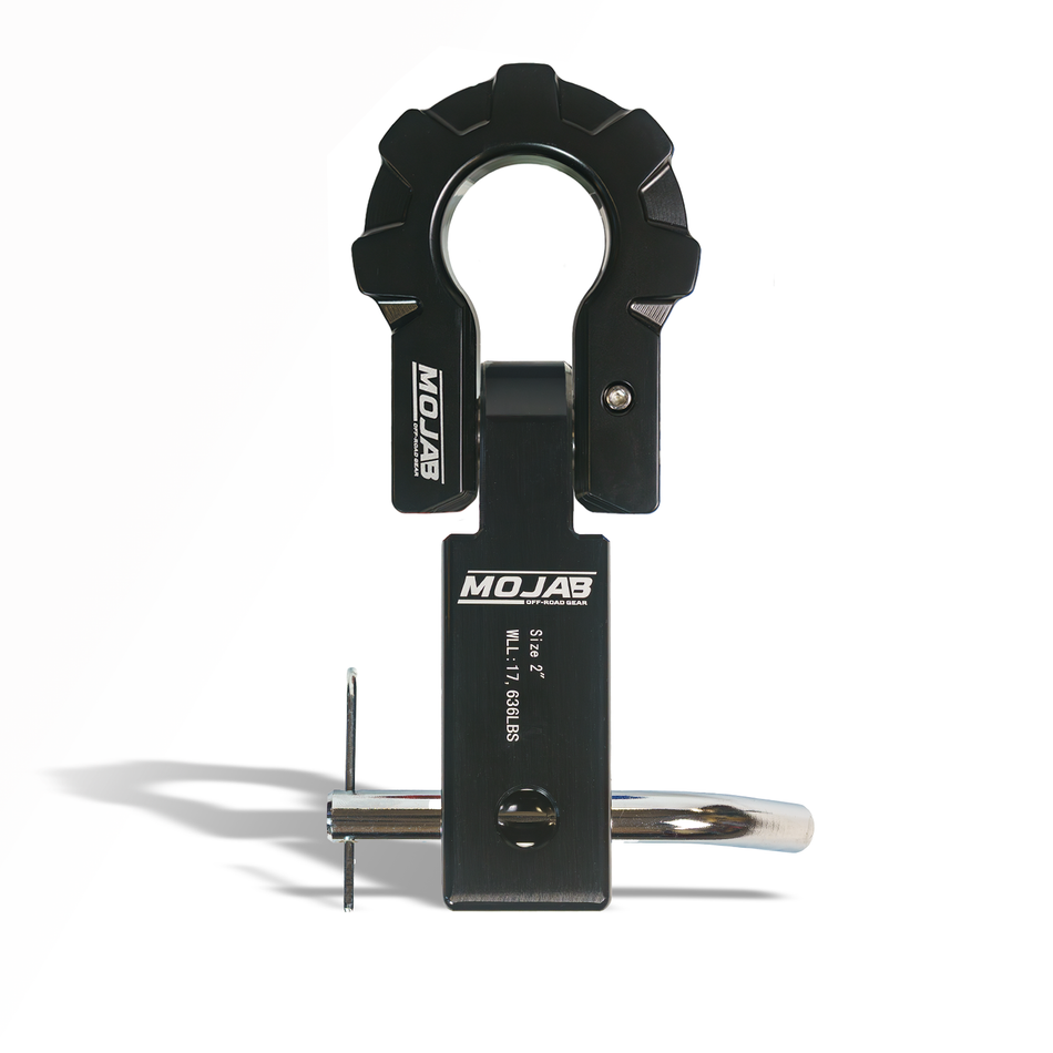 MOJAB 2'' Aluminum Hitch Receiver with Aluminum D-Shackle 9T-Ceramic coated