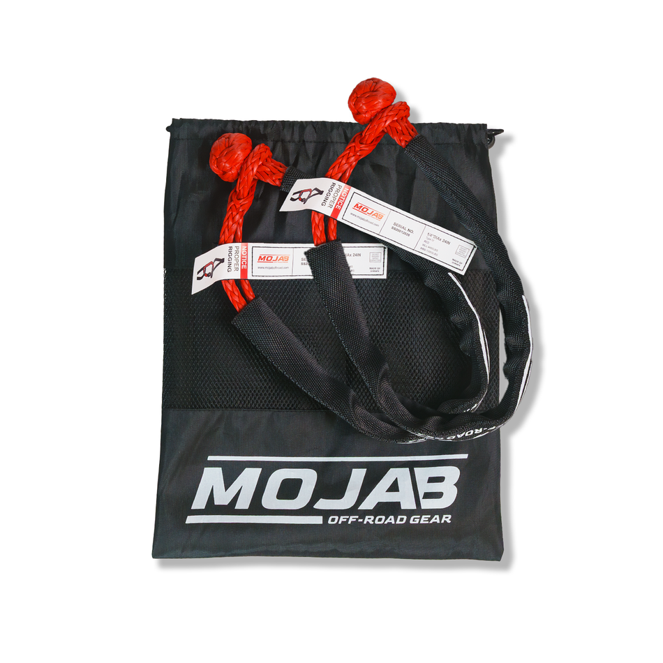 MOJAB Soft Shackle 1/4'' x 24'' with sleeve and bag (Set of 2 Shackles)