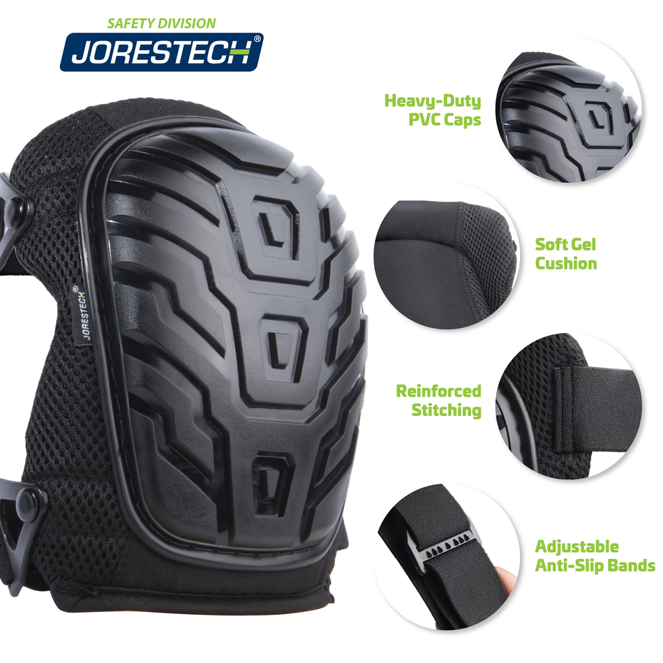 Jorestech Anti-Skid Gel Filled Knee Pads with Adjustable Dual Straps