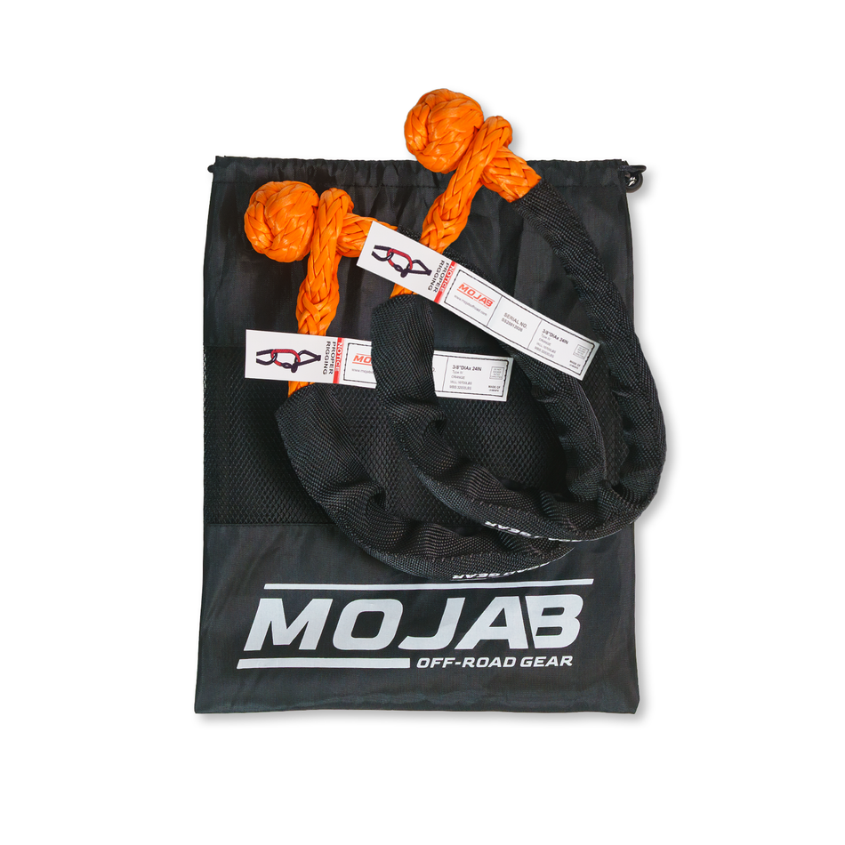 MOJAB Soft Shackle 3/8'' x 24” with sleeve and bag (Set of 2 Shackles)