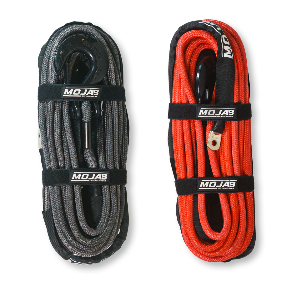 MOJAB 1/2'' x 78' Double Braided Winch Rope with removeable forged winch hook