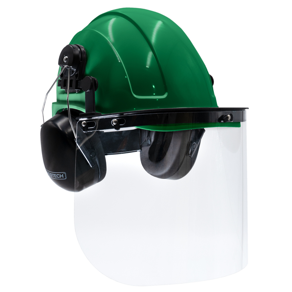 Jorestech Cap-Style Hard Hat Kit with Mountable Earmuffs and Hi-Transparency Face Shield